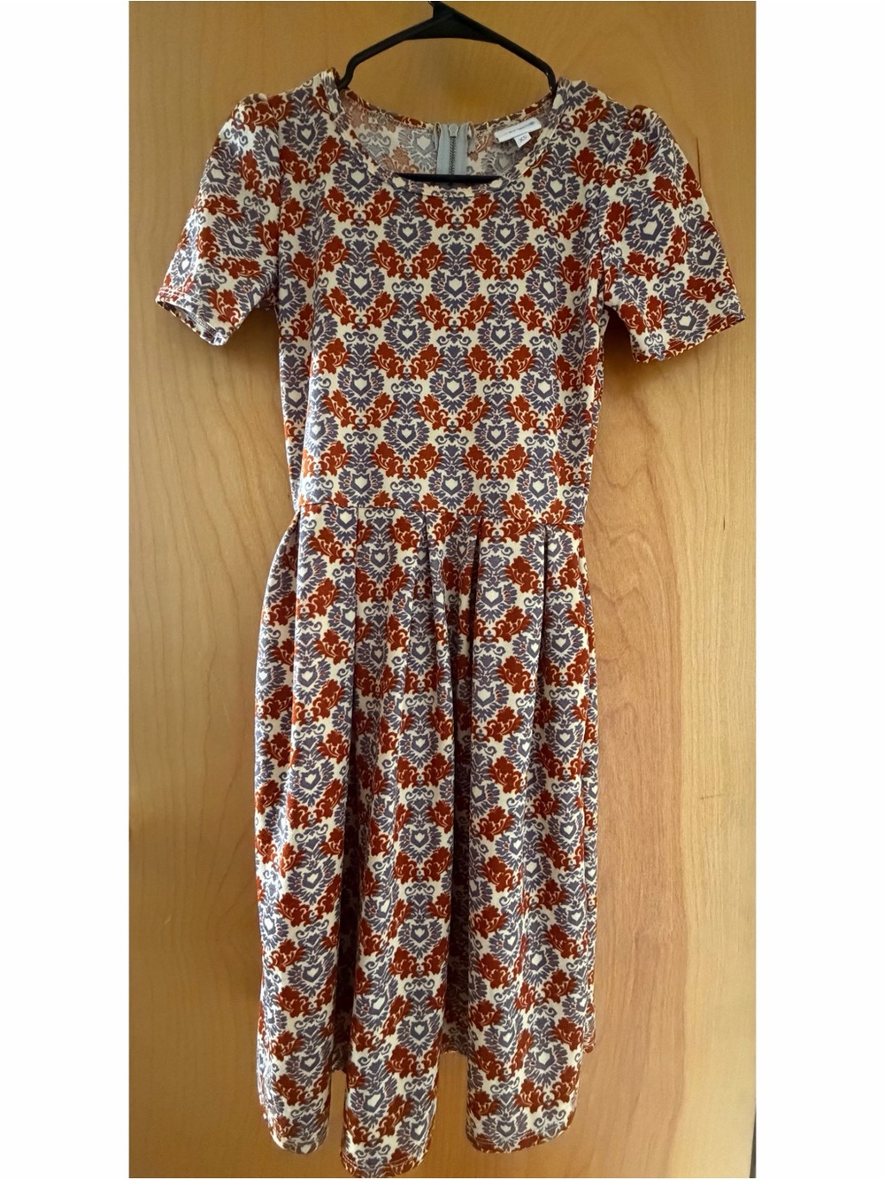 Women's Floral Dress in Rust and Ivory